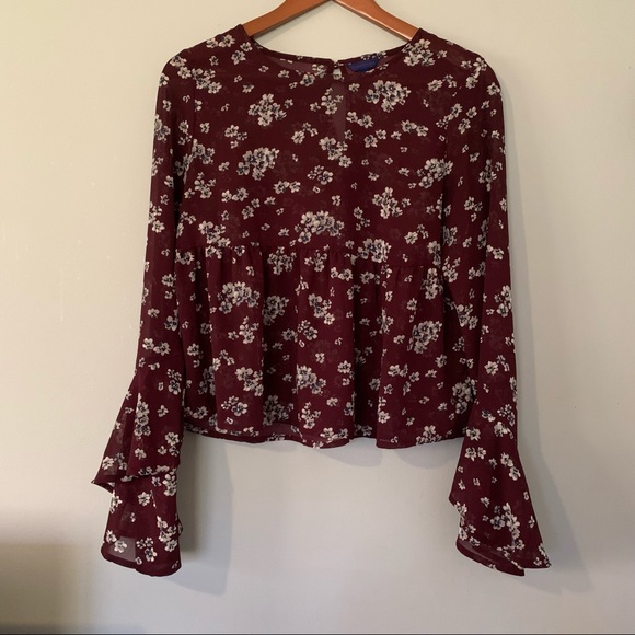 Aeropostale Tops - [Aeropostale] Maroon Floral Blouse